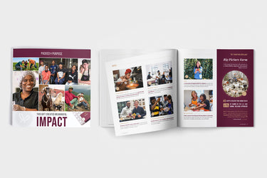 Impact booklet from Packed with Purpose featuring profiles of mission-driven gift partners